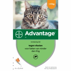 Advantage 2 X 4 Pipetten &#xC2, &#xAE, 40 Voor Katten Van Minder Dan 4 Kg Dubbelpak