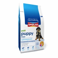 Smolke 25% Korting! 4x3kg Puppy Maxi Optimal Growth Sm&#xF8, Lke Hondenvoer
