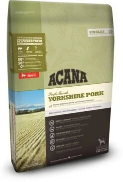 Acana Singles Yorkshire Pork Hondenvoer 2 X 11,4 Kg + 2 X Pork Treats Gratis