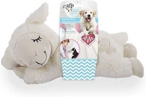 All For Paws Little Buddy Heart Beat Sheep Hondenspeelgoed 44x38x14 Cm Wit - Afbeelding 4