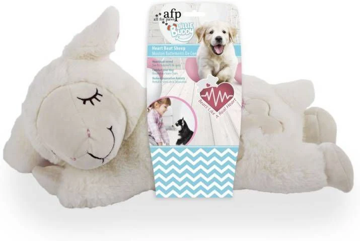 All For Paws Little Buddy Heart Beat Sheep Hondenspeelgoed 44x38x14 Cm Wit - Afbeelding 5