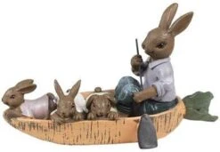 Clayre & Eef Beeld Konijn 17x7x10 Cm Oranje Paars Kunststof