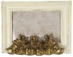 Clayre & Eef Fotolijst 10x15 Cm Wit Kunststof Rechthoek Konijnen