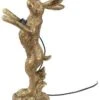 Clayre & Eef Tafellamp Konijn 12x24x41 Cm Goudkleurig Kunststof Bureaulamp Nachtlamp Woonaccessoires Goudkleurig