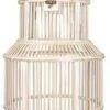 Clayre & Eef Vogelkooi Decoratie Ø 36x78 Cm Wit Hout Rond Decoratie Vogelkooi Hangend Wit Decoratie Vogelkooi