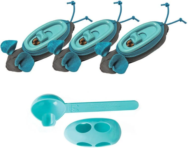 Doc & Phoebe&apos, S Indoor Hunting Cat Feeder Kattenvoerbak 20 X 23 X 5.3 Cm Grijs Blauw - Afbeelding 2