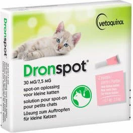 Dronspot 30 Mg/7, 5 Mg Spot On Oplossing Voor Katten(0, 5 2, 5 Kg)5 X 2 Pipetten - Afbeelding 2