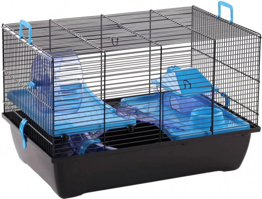 Flamingo Hamsterkooi Jaro 2 50, 5x33x32, 5 Cm Zwart En Blauw - Afbeelding 2