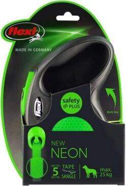Flexi New Neon Special Edition 5m Hondenriem 5Zwart Groen