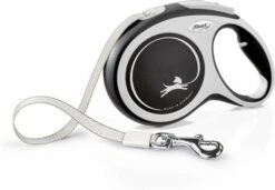 Flexi Rollijn New Comfort Tape L 8 M Hondenriem Zwart&Lichtgrijs