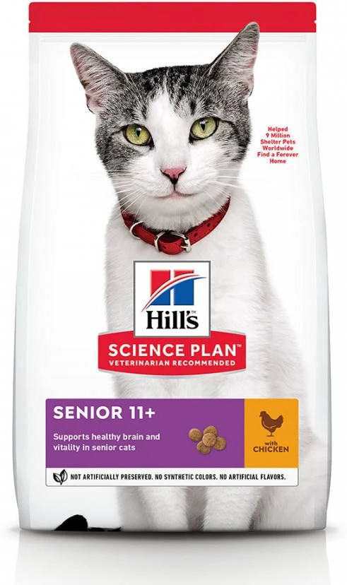 Hill's Hill's Senior 11+ Kip Kattenvoer 7 Kg + 12 X Hill's Mature/Senior Favourite Selection Pouches - Afbeelding 10