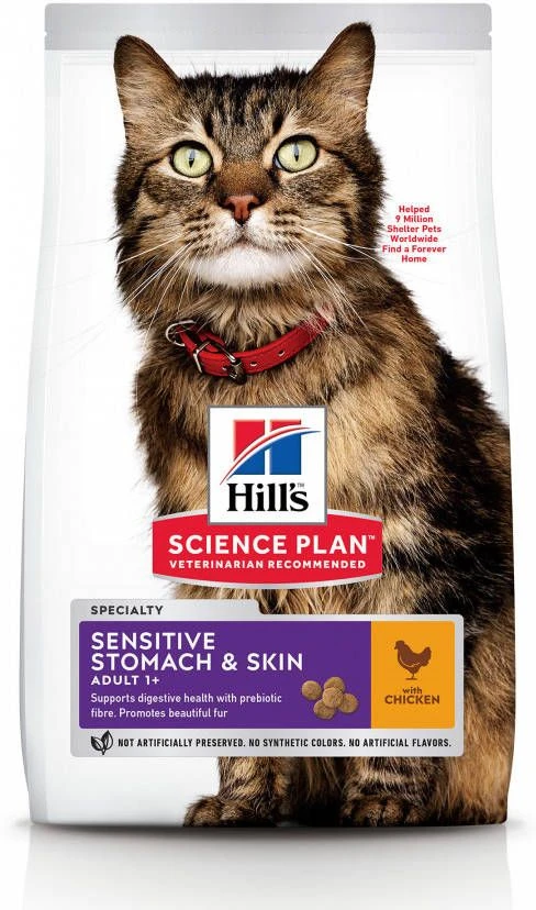 Hill's Hill&apos, S Science Plan Feline Adult Sensitive Stomach & Skin Chicken 7 Kg - Afbeelding 7