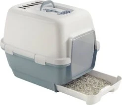 KERBL WOHI Zolux Wasruimte Met Uitneembare Lade 58, 5 X 44, 5 X 48 Cm Staalblauw Voor Kittens