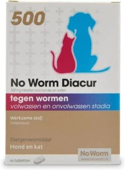 No Worm Diacur 500 Hond En Kat Anti Wormenmiddel 10 Tab