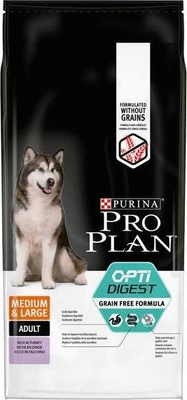 Pro Plan Purina Bonusbag 10+2 Kg/12+2 Kg Medium Large Adult Sensitive Dig Kalkoen OPTIDIGEST GF(12 Kg ) - Afbeelding 2