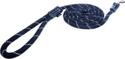 Rogz Rope Lijn Lang Zwart Hondenriem 180X1.2 Cm