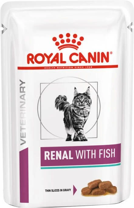 Royal Canin Veterinary Renal With Fish Zakjes Kattenvoer 2 Dozen(24 X 85 Gr ) - Afbeelding 3