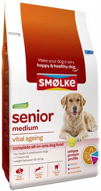 Smolke Smø, Lke Senior Medium Vital Ageing Dubbelpak 2 X 12 Kg - Afbeelding 6