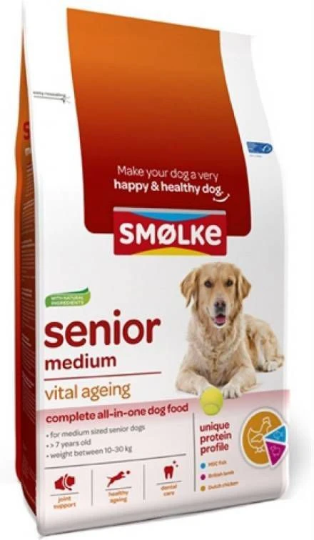 Smolke Smø, Lke Senior Medium Vital Ageing Dubbelpak 2 X 12 Kg - Afbeelding 7