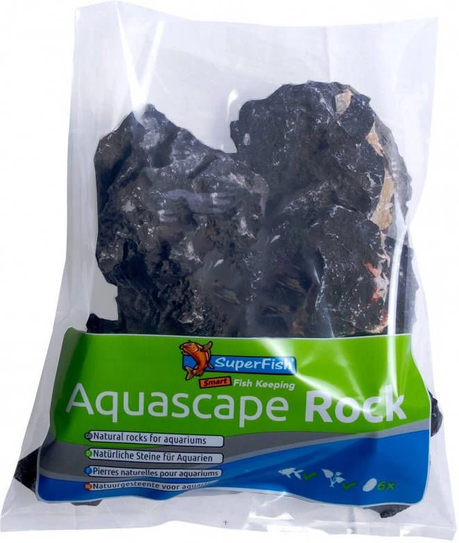SuperFish Aquascape Black Rock Aquarium Ornament 5 Kg - Afbeelding 2