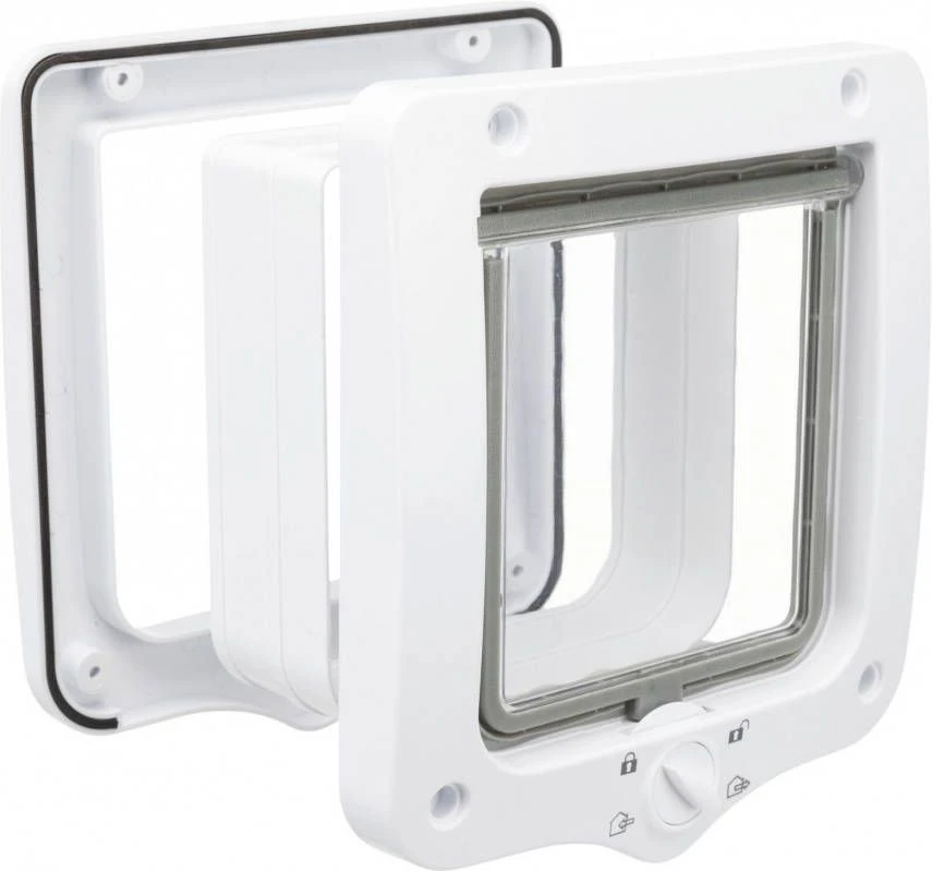 Trixie 4 Weg Kattenluik Met Tunnel Wit 20 X 22 Cm - Afbeelding 2