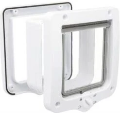 Trixie 4 Weg Kattenluik Met Tunnel Wit 20 X 22 Cm