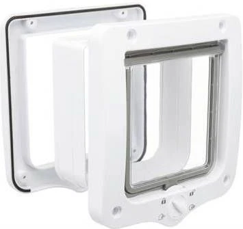 Trixie 4 Weg Kattenluik Met Tunnel Wit 20 X 22 Cm