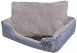 VidaXL Hondenbed Met Gewatteerd Kussengrijs
