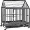 VidaXL Hondenbench Met Wielen En Dak 92x62x106 Cm Staal
