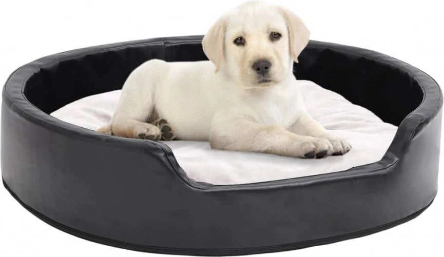 VidaXL Hondenmand 79x70x19 Cm Pluche En Kunstleer Zwart En Beige - Afbeelding 2