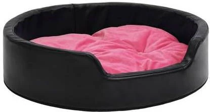 VidaXL Hondenmand 79x70x19 Cm Pluche En Kunstleer Zwart En Roze