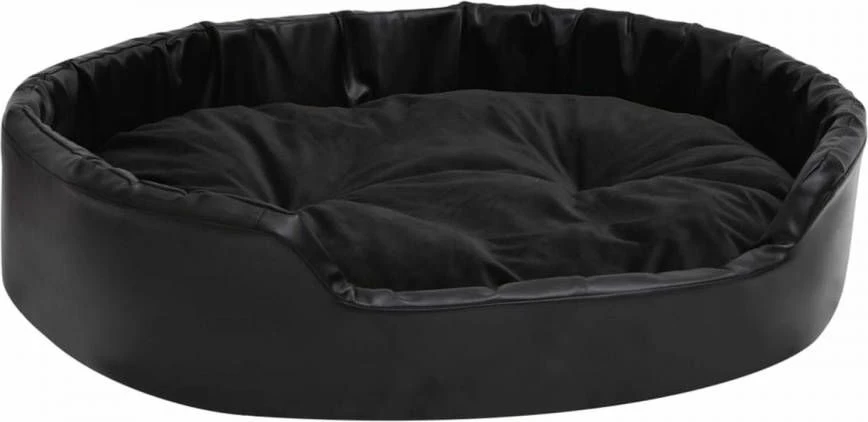 VidaXL Hondenmand 90x79x20 Cm Pluche En Kunstleer Zwart - Afbeelding 2