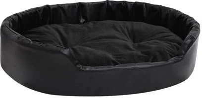 VidaXL Hondenmand 90x79x20 Cm Pluche En Kunstleer Zwart