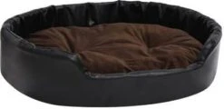 VidaXL Hondenmand 90x79x20 Cm Pluche En Kunstleer Zwart En Bruin