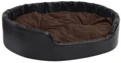 VidaXL Hondenmand 99x89x21 Cm Pluche En Kunstleer Zwart En Bruin