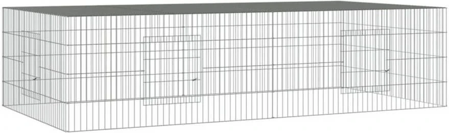 VidaXL Konijnenkooi Met 2 Panelen 220x110x55 Cm Gegalvaniseerd Ijzer