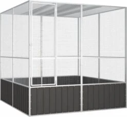 VidaXL Vogelkooi 213, 5x217, 5x211, 5 Cm Gegalvaniseerd Staal Antraciet