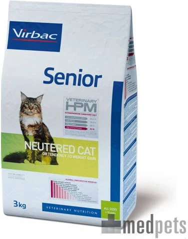 Virbac 2x7kg Veterinary HPM Kat Senior Gecastreerd Dubbepak Kattenvoer - Afbeelding 2