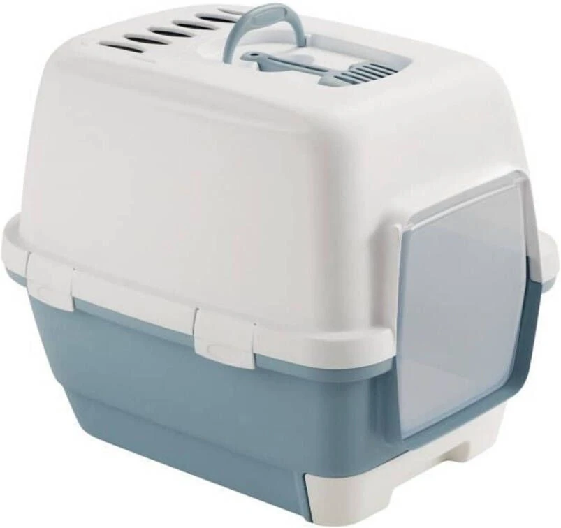 KERBL WOHI Zolux Wasruimte Met Uitneembare Lade 58, 5 X 44, 5 X 48 Cm Staalblauw Voor Kittens - Afbeelding 2